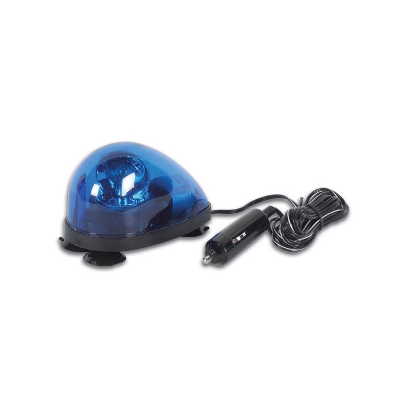 Gyrophare bleu ventouse 12v 5w haa65b girophare rotatif eclairage lumiere  feu tournant electrique